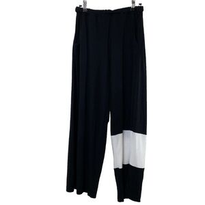 Alembika - Women's Colorblock Black White Jersey Crop Pants - Labeled Size 1- US